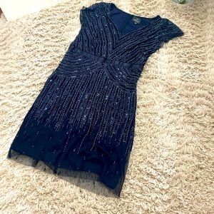 Adrianna Papell Cocktail Dress Navy
